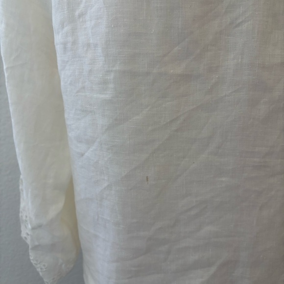 Joie Comosus ivory eyelet linen top in porcelain NWT Size Large - Picture 7 of 10